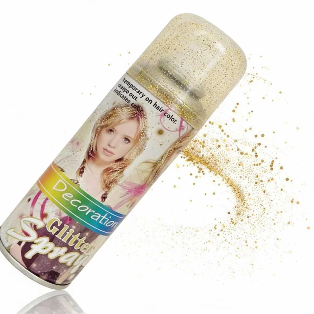 Glitter spray pentru par, auriu, 85g - imagine 2