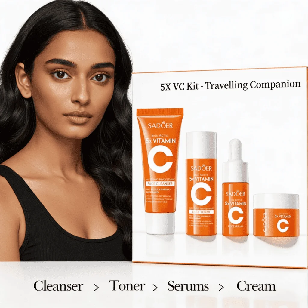 Kit îngrijire față cu vitamina C, Sadoer, 4 piese - imagine 4
