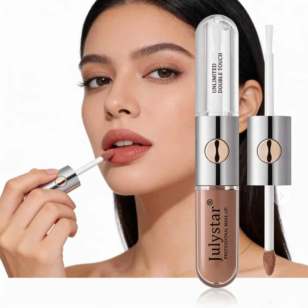 Lip Gloss, Bicolor lip, 2 in 1, Kiss Beauty, nuanta 03 - imagine 3