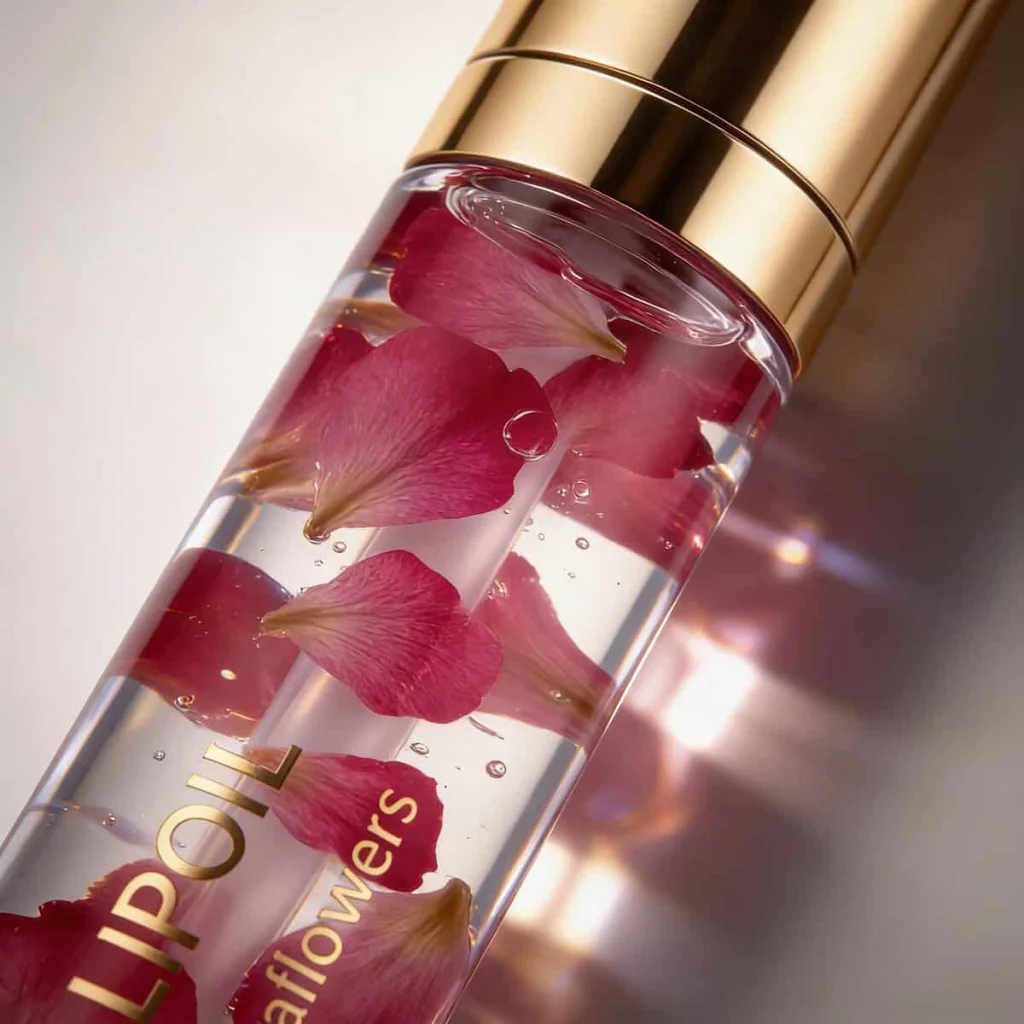 Lip oil, infuzat cu petale, Kiss Beauty, 5 ml - imagine 3
