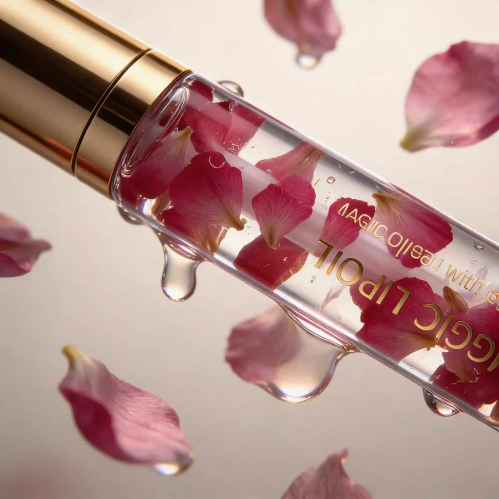 Lip oil, infuzat cu petale, Kiss Beauty, 5 ml - imagine 2