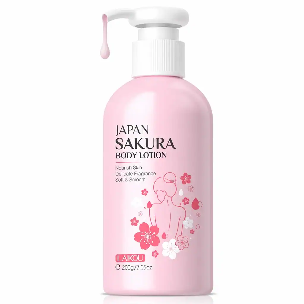 Loțiune de corp hidratantă cu parfum de flori de cireș, Laikou, 200 g