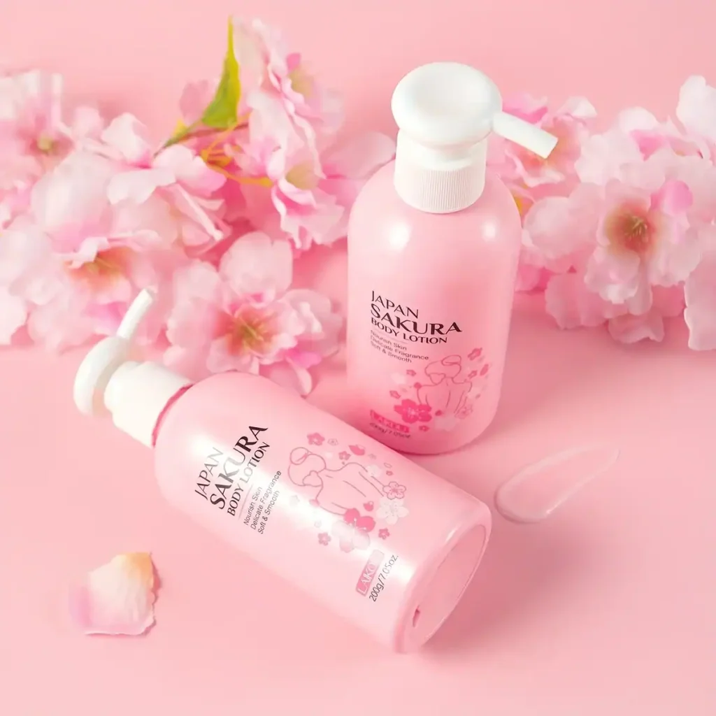 Loțiune de corp hidratantă cu parfum de flori de cireș, Laikou, 200 g - imagine 4