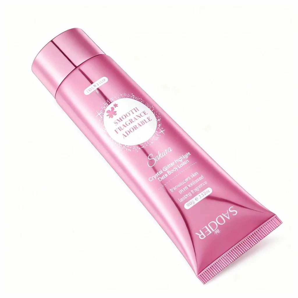 Loțiune de corp iluminatoare cu sclipici și parfum de sakura, Sadoer, 100 g - imagine 3
