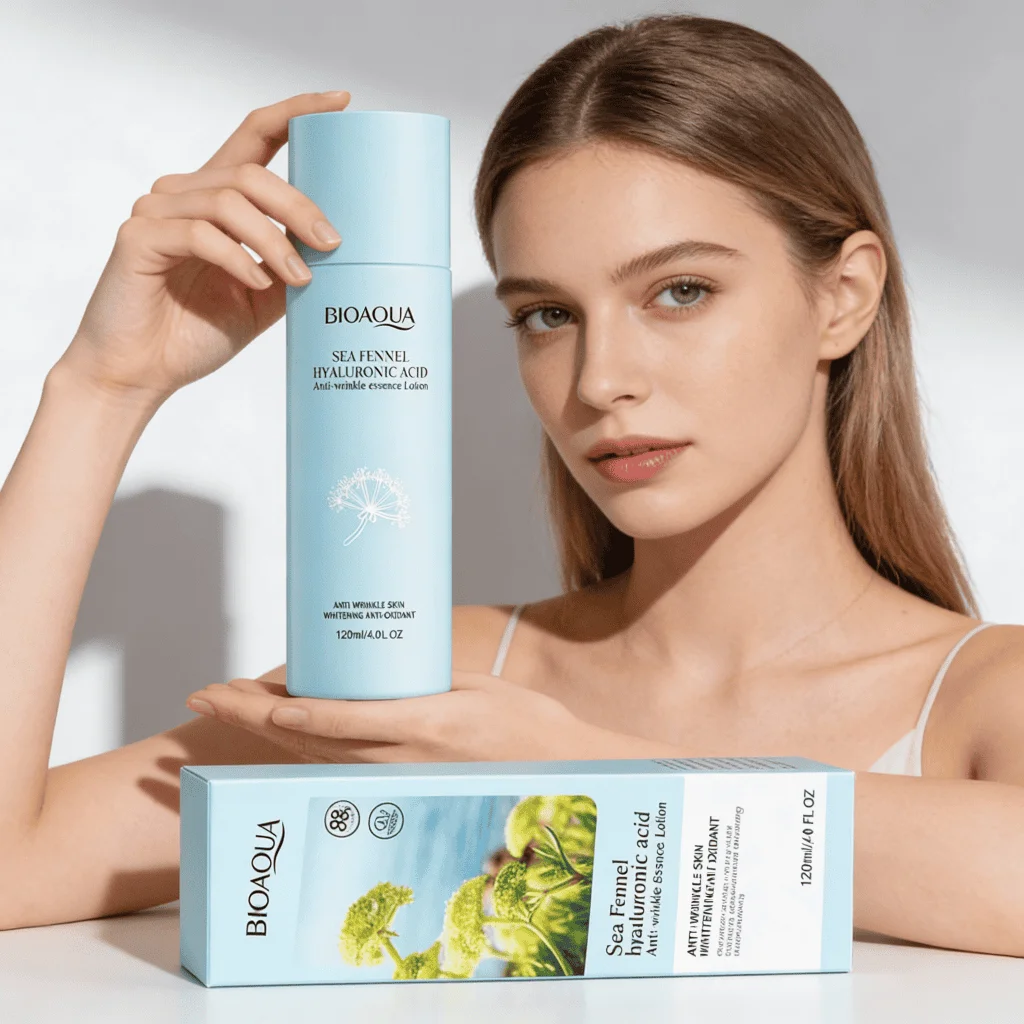 Loțiune facială anti rid cu acid hialuronic și fenicul marin, Bioaqua, 120 ml - imagine 3