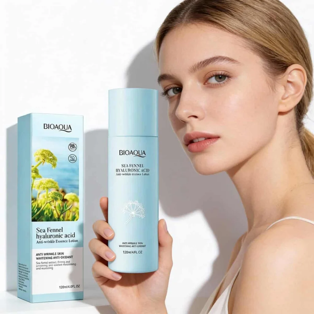 Loțiune facială anti rid cu acid hialuronic și fenicul marin, Bioaqua, 120 ml - imagine 2