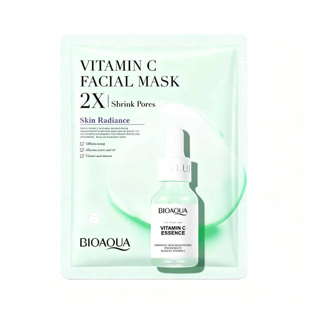 Masca de fata cu esenta de vitamina C, BIOAQUA - imagine 3
