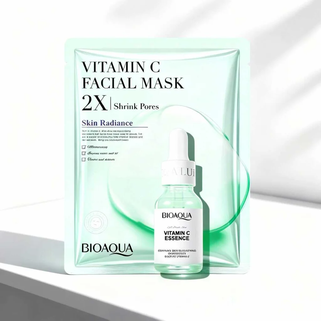 Masca de fata cu esenta de vitamina C, BIOAQUA - imagine 2