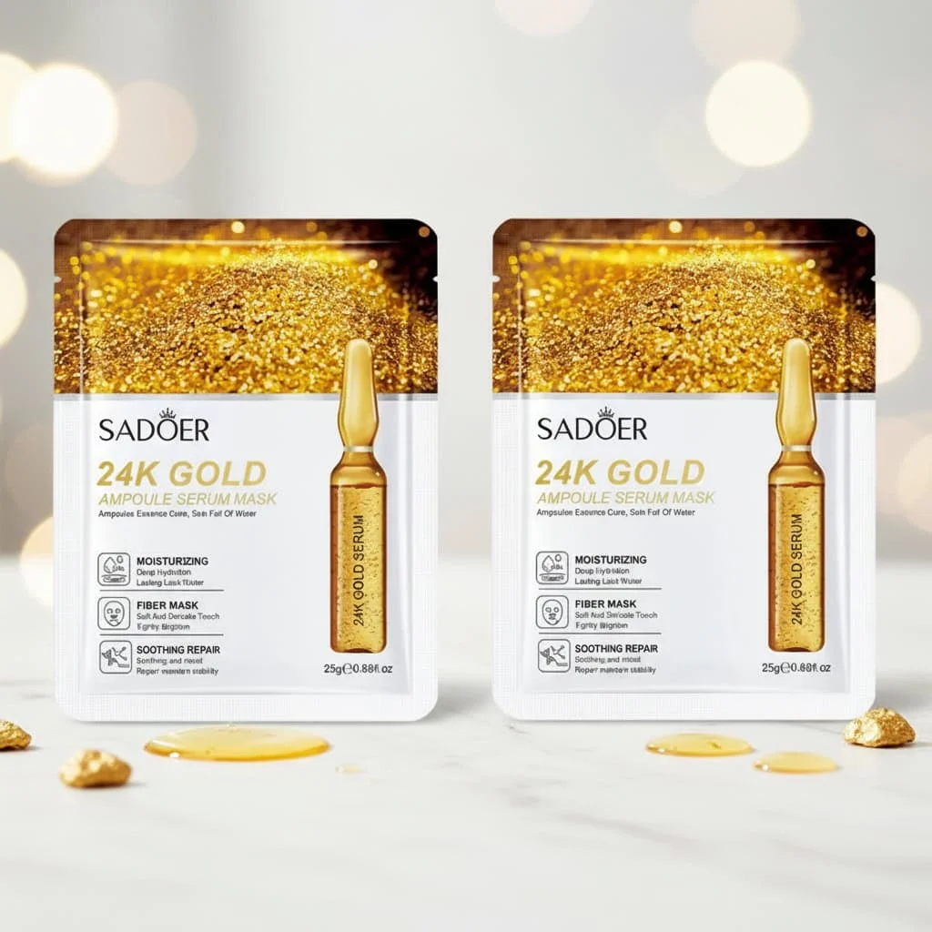 Masca de fata cu ser GOLD, SADOER - imagine 3