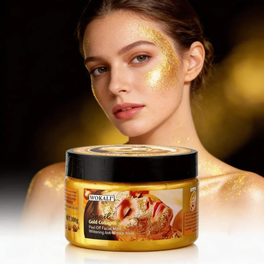 Mască de față peel-off Snail Gold Collagen, Wokali , 300 g - imagine 3