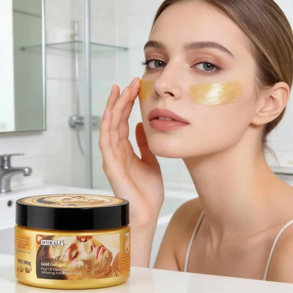 Mască de față peel-off Snail Gold Collagen, Wokali , 300 g - imagine 2