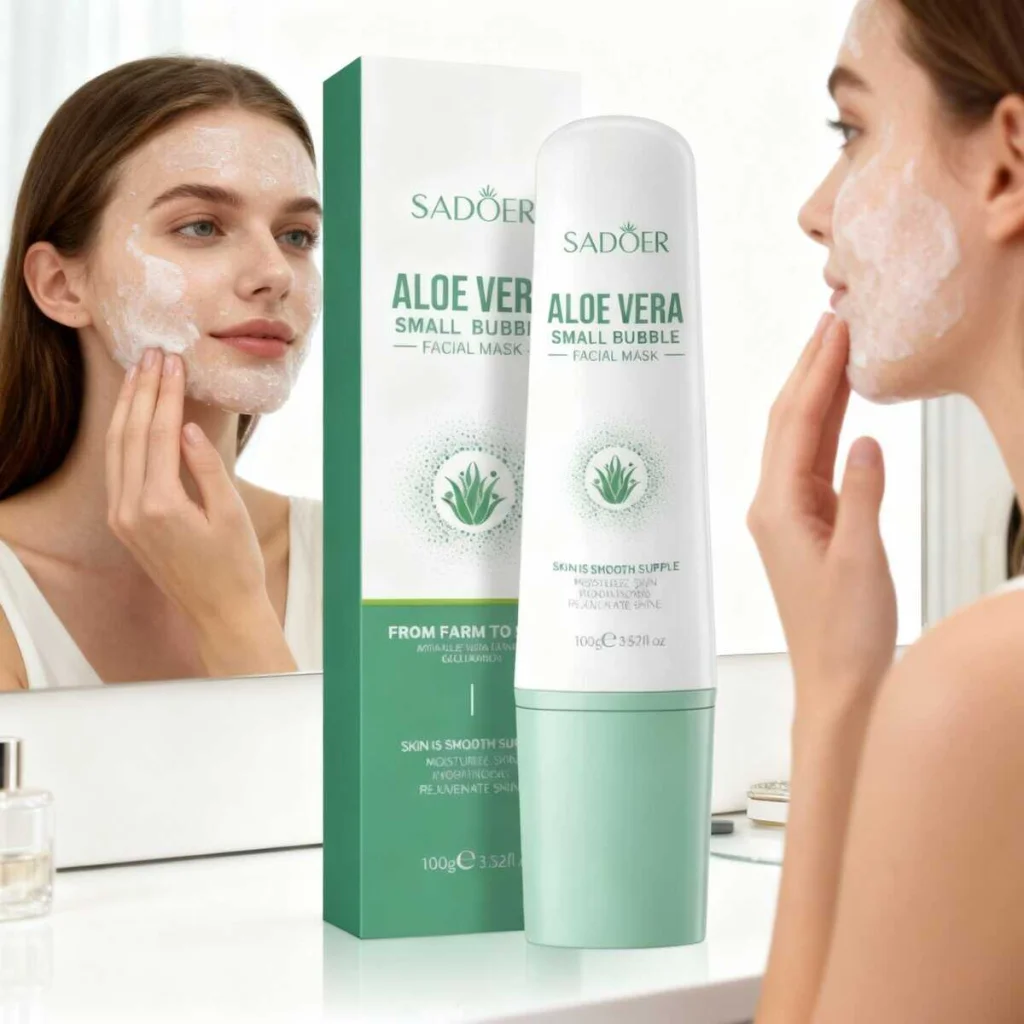 Masca hidratantă cu Aloe Vera pentru față, 100g - imagine 2
