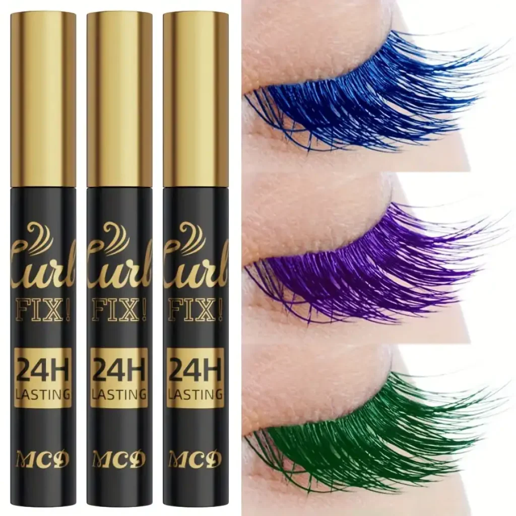 Mascara Colorată 24H Rezistență Gene Albastre, Mov și Verzi - imagine 4