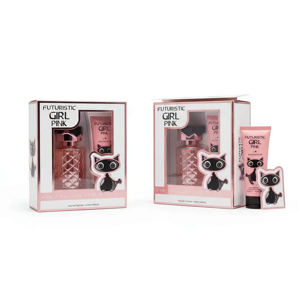 Parfum si lotiune de corp, Futuristic Girl Pink, 2 piese - imagine 2