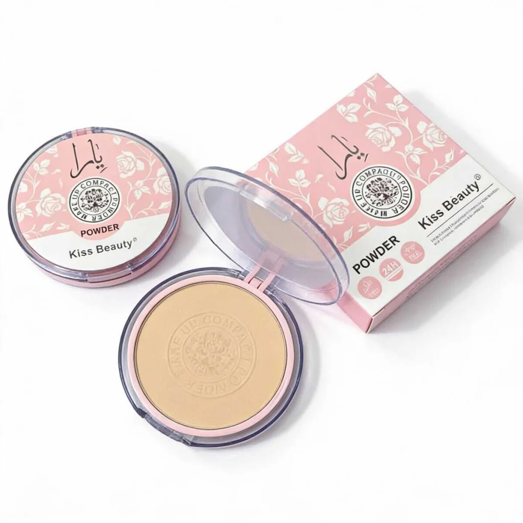 Pudră compactă pentru finisaj mat și uniform, Kiss Beauty, 1 bucată