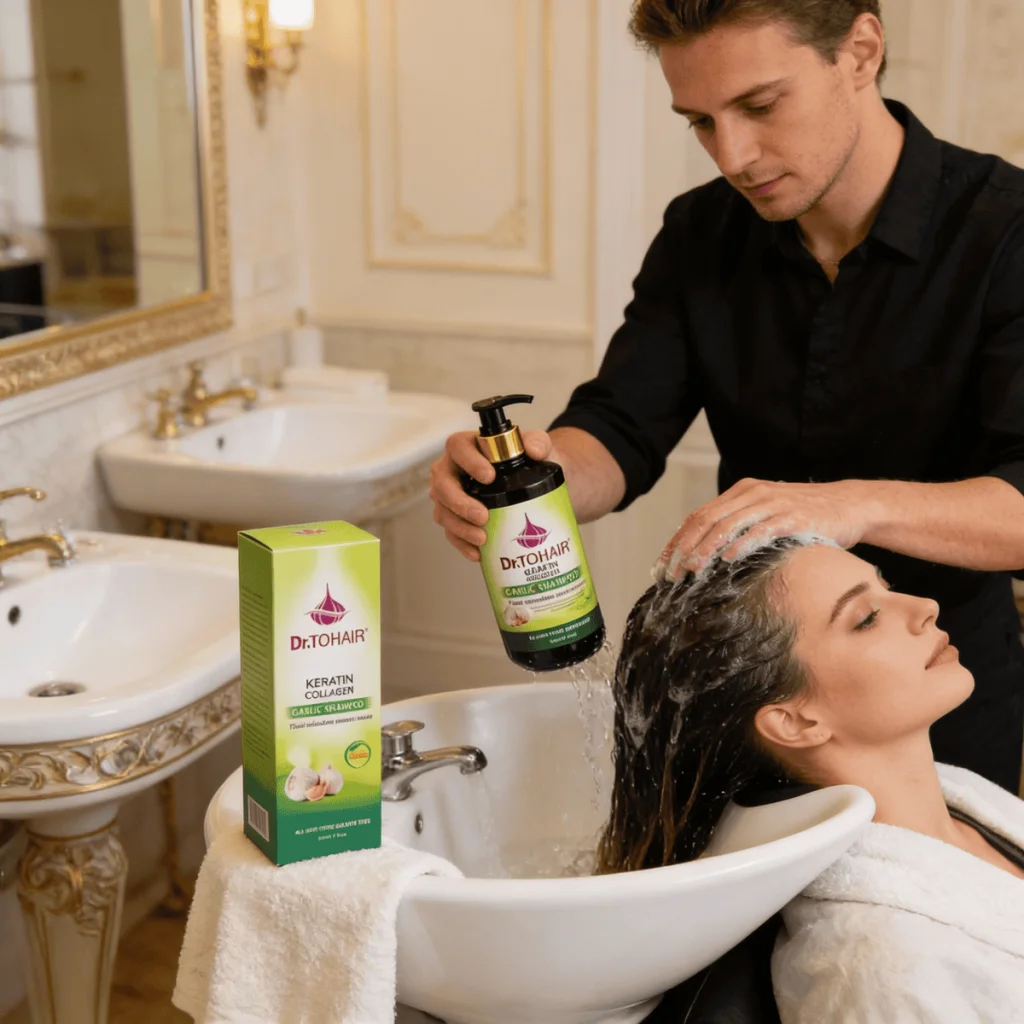 Șampon Profesional cu Usturoi, Keratină și Colagen, 900 ml - imagine 2