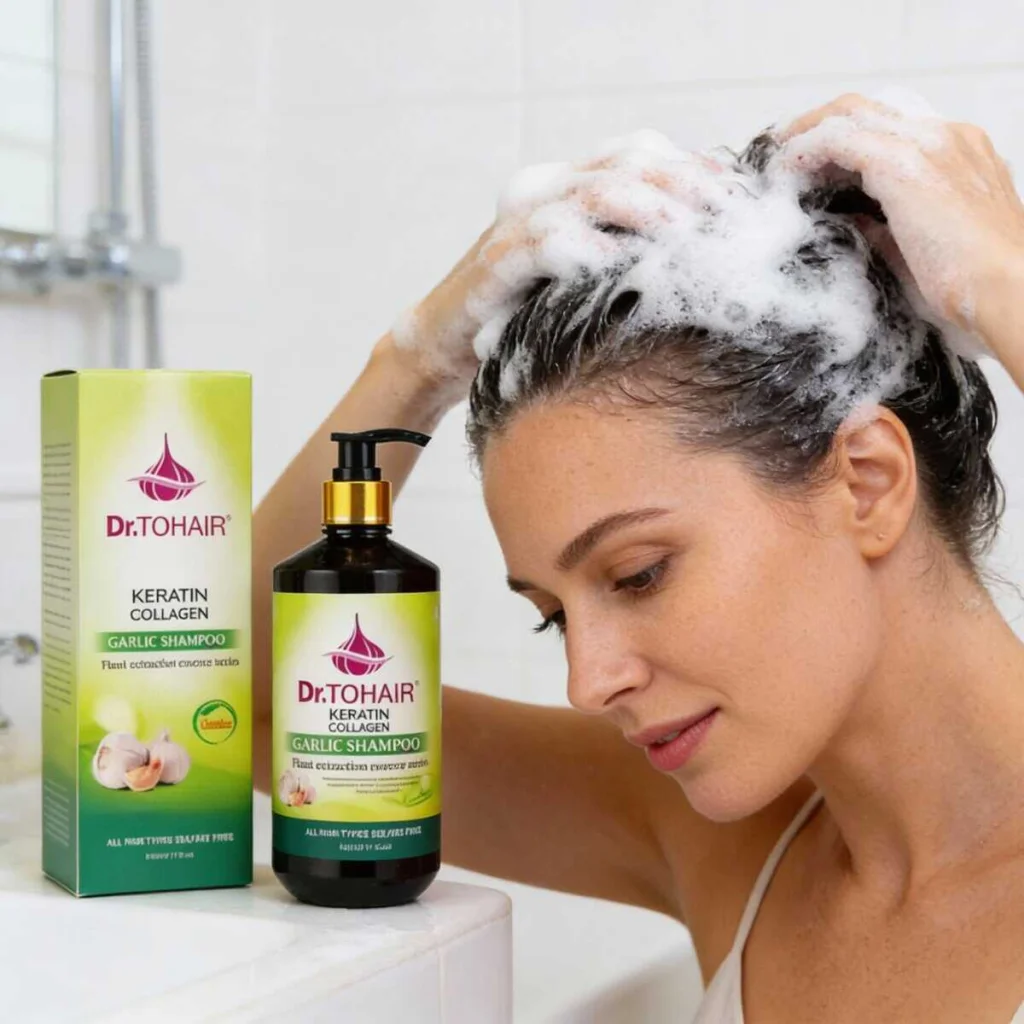 Șampon Profesional cu Usturoi, Keratină și Colagen, 900 ml - imagine 5