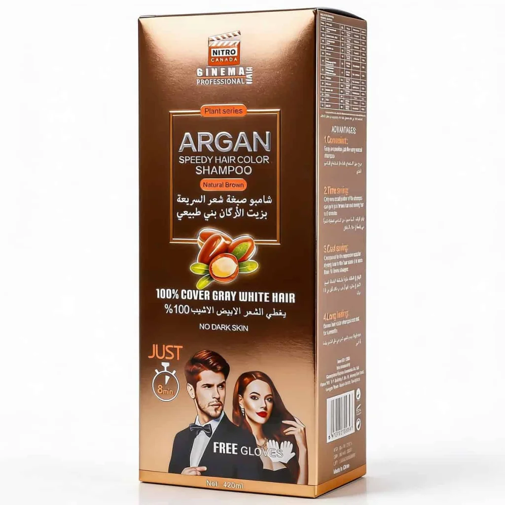 Șampon colorant maro natural cu ulei de argan, Nitro Canada Cinema, 420 ml