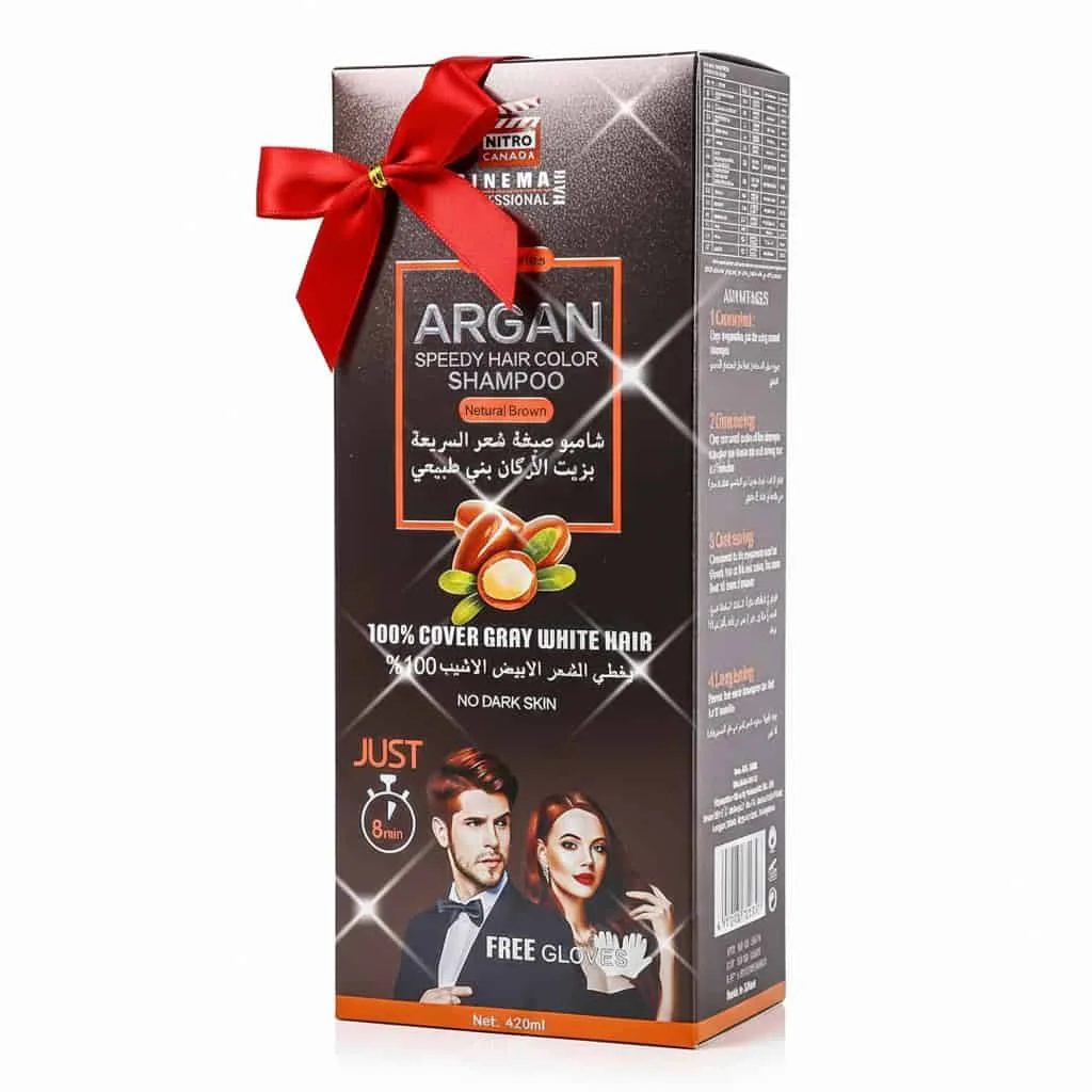 Șampon colorant maro natural cu ulei de argan, Nitro Canada Cinema, 420 ml - imagine 3