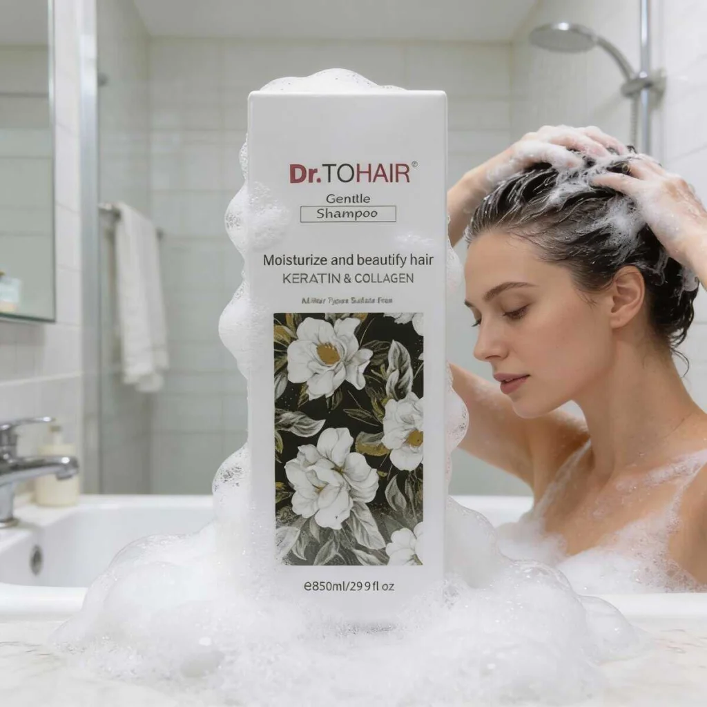 Șampon cu Camelie, Keratină și Colagen pentru Păr Hidratat, 850 ml - imagine 3