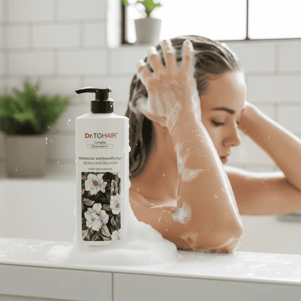 Șampon cu Camelie, Keratină și Colagen pentru Păr Hidratat, 850 ml - imagine 4