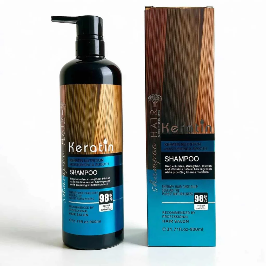 Sampon de par cu keratina, pentru par ca la salon, cantitate 900 ml - imagine 3