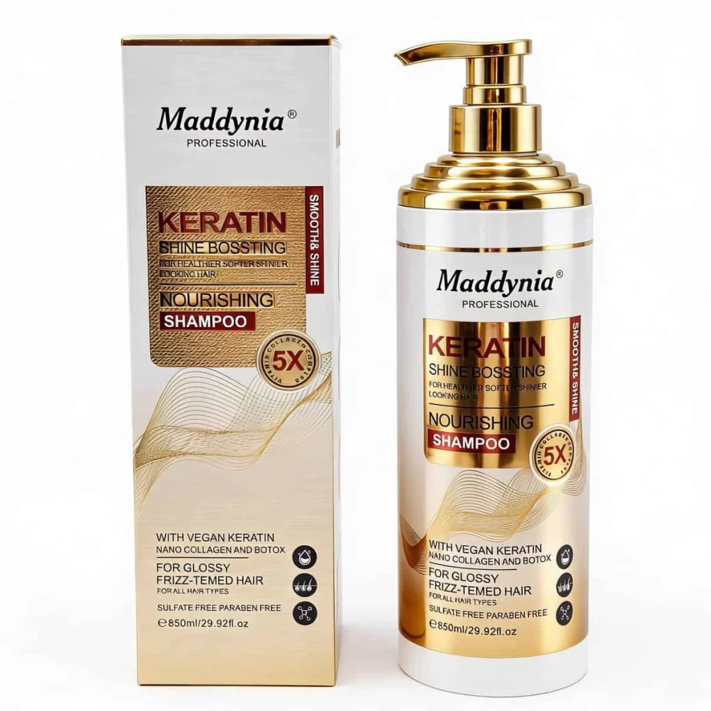 Șampon de păr cu keratină pentru păr strălucitor, Maddynia, 850 ml