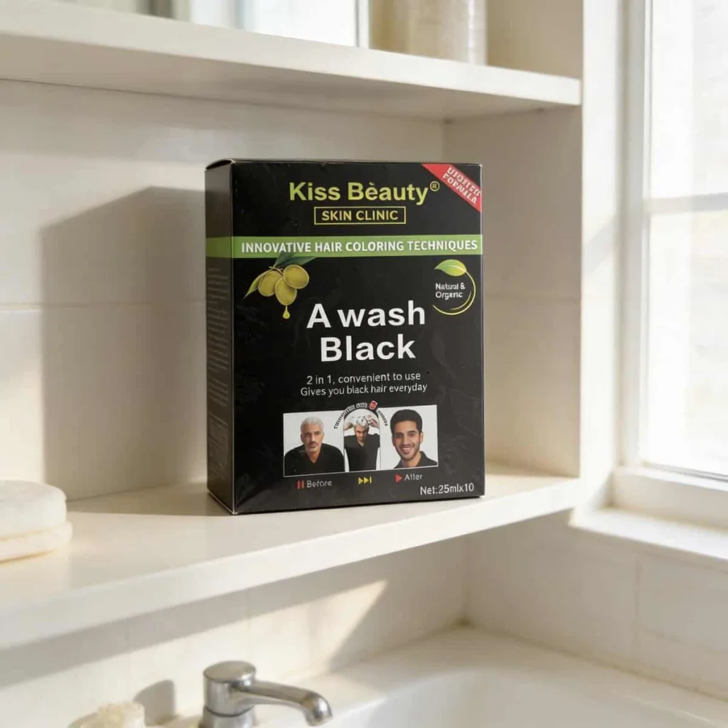 Șampon nuanțator, negru, Kiss Beauty, 10 plicuri - imagine 3