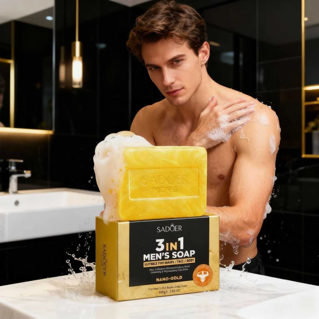 Săpun Masculin 3-în-1 Nano-Gold, Sadoer, 100g - imagine 2