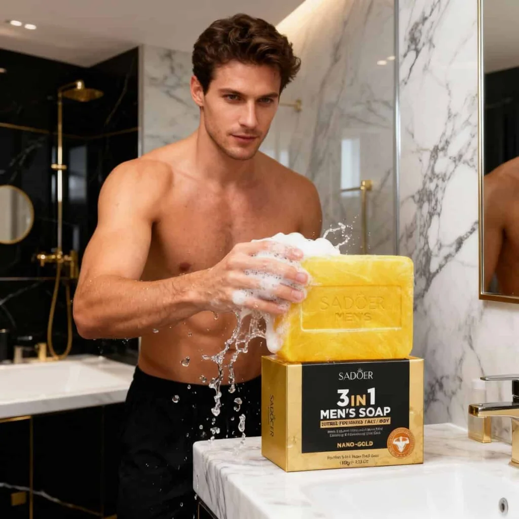 Săpun Masculin 3-în-1 Nano-Gold, Sadoer, 100g - imagine 3