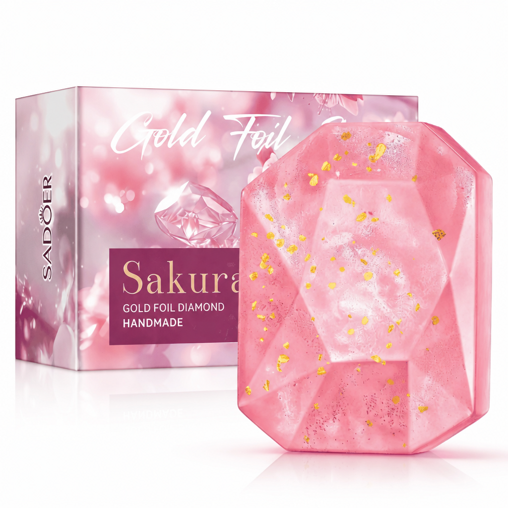 Săpun handmade cu ulei esențial de Sakura, 24k, Sadoer, 100g