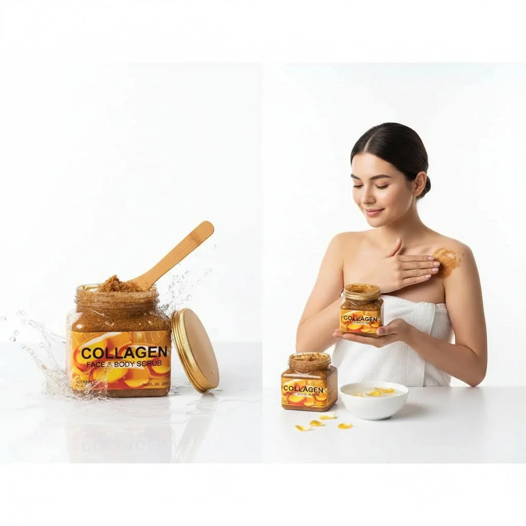Scrub de corp cu colagen, Wokali, 350 ml - imagine 3