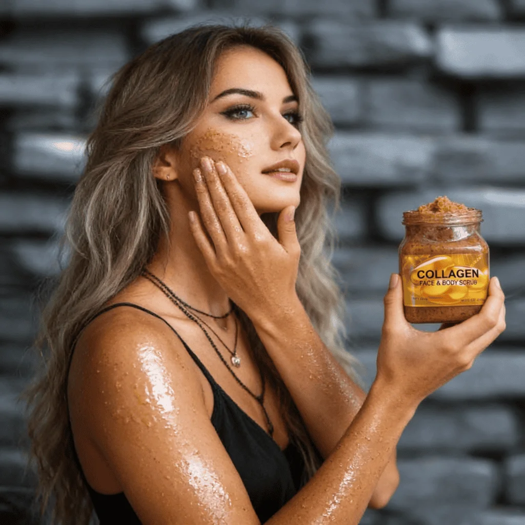 Scrub exfoliant cu colagen pentru față și corp, 500 ml - imagine 3
