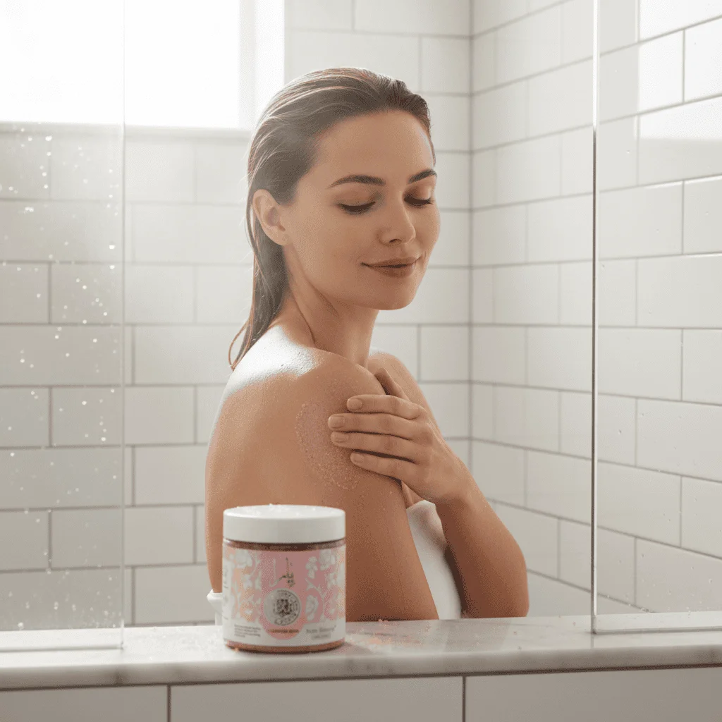 Scrub exfoliant pentru corp curățare și piele netedă Kiss Beauty Body, 500 g - imagine 3