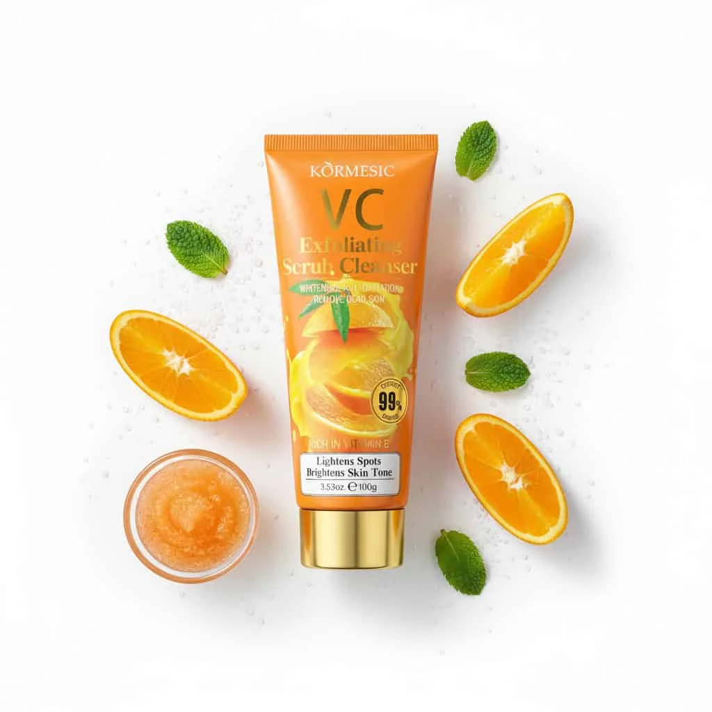Scrub facial cu vitamina C si extract de portocala Kormesic, 100g - imagine 2