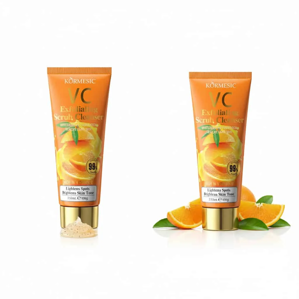 Scrub facial cu vitamina C si extract de portocala Kormesic, 100g - imagine 3