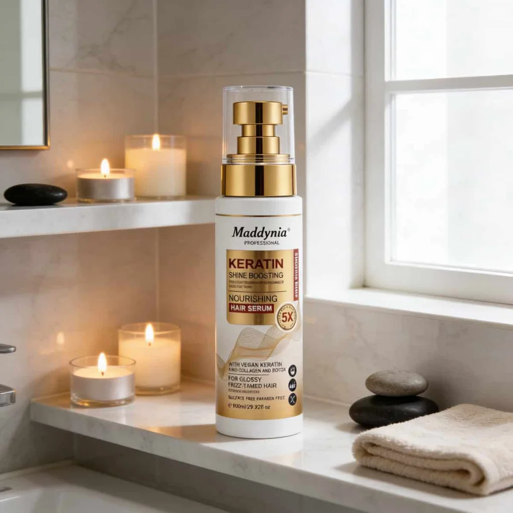 Ser de păr cu keratină pentru par strălucitor, Maddynia, 100 ml - imagine 3