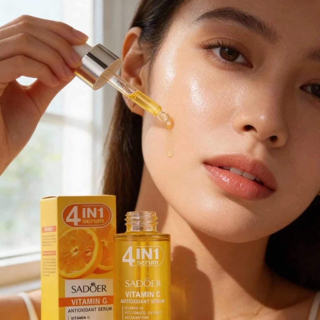 Ser facial cu vitamina C antioxidant, Sadoer, 40 ml - imagine 3