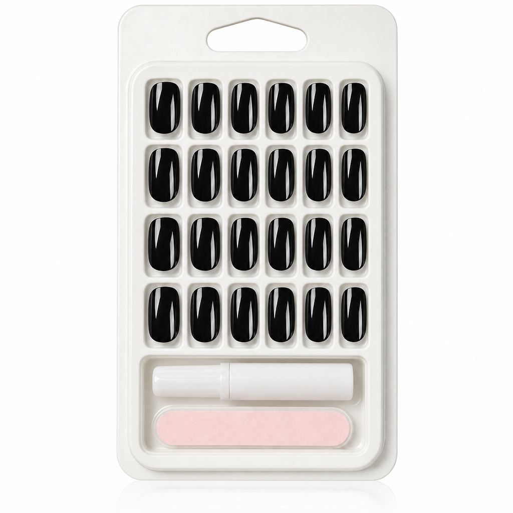 Set 24 Unghii False Ovale, Lipici si File Adezive