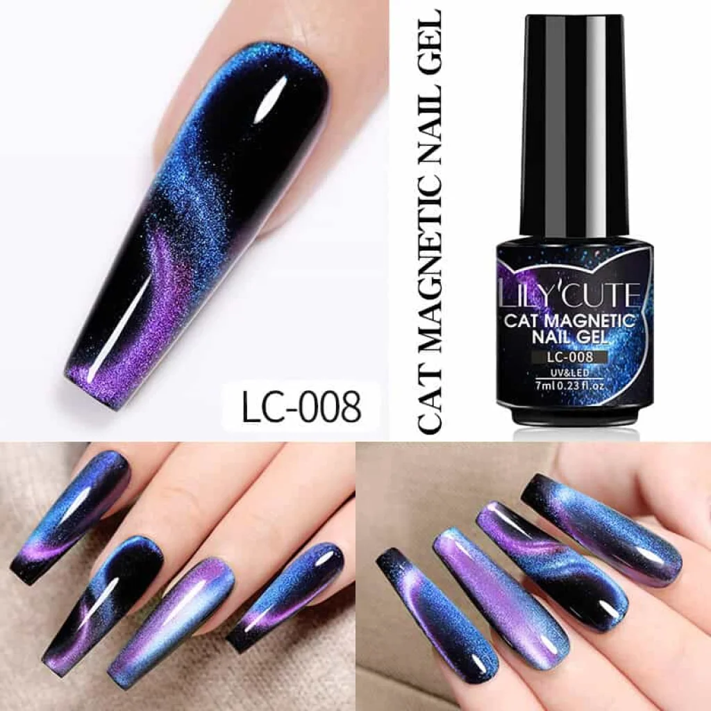 Set 3 Geluri Magnetice Lily'Cute, Cat Eye, 3 x 7ml - imagine 2