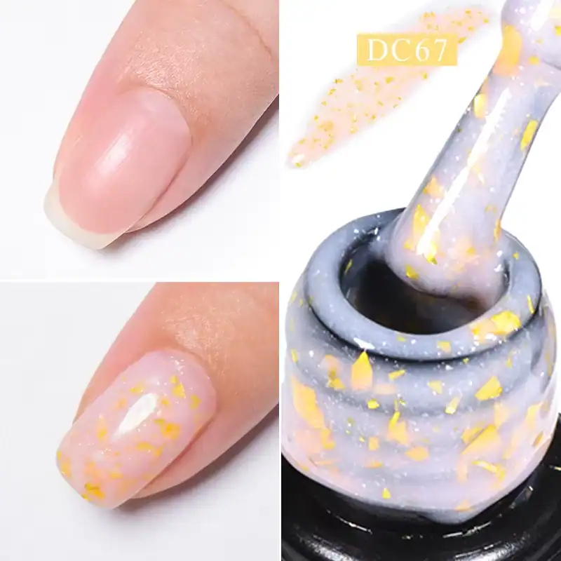 Set 6 Bucăți Gel, Sclipici Auriu si Roz , 6 x 7ml - imagine 4