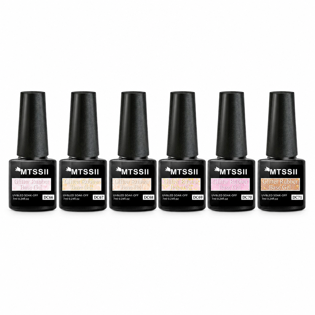 Set 6 Bucăți Gel, Sclipici Auriu si Roz , 6 x 7ml