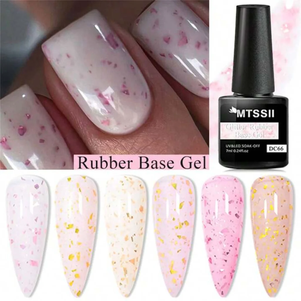 Set 6 Bucăți Gel, Sclipici Auriu si Roz , 6 x 7ml - imagine 7