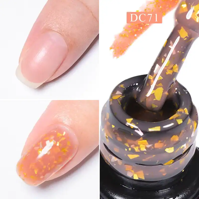 Set 6 Bucăți Gel, Sclipici Auriu si Roz , 6 x 7ml - imagine 6