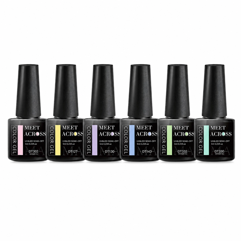 Set 6 Lacuri de Unghii cu Gel Colorat, Primăvară/Vară, 6 x 5ml