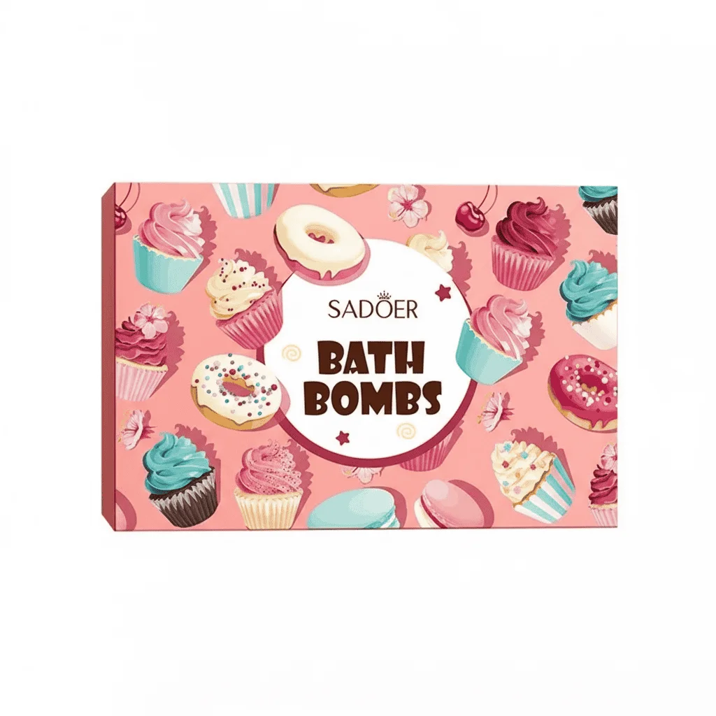 Set 6 bile de rășină, de baie, în formă de brioșe, Sadoer, cantitate 600g - imagine 2