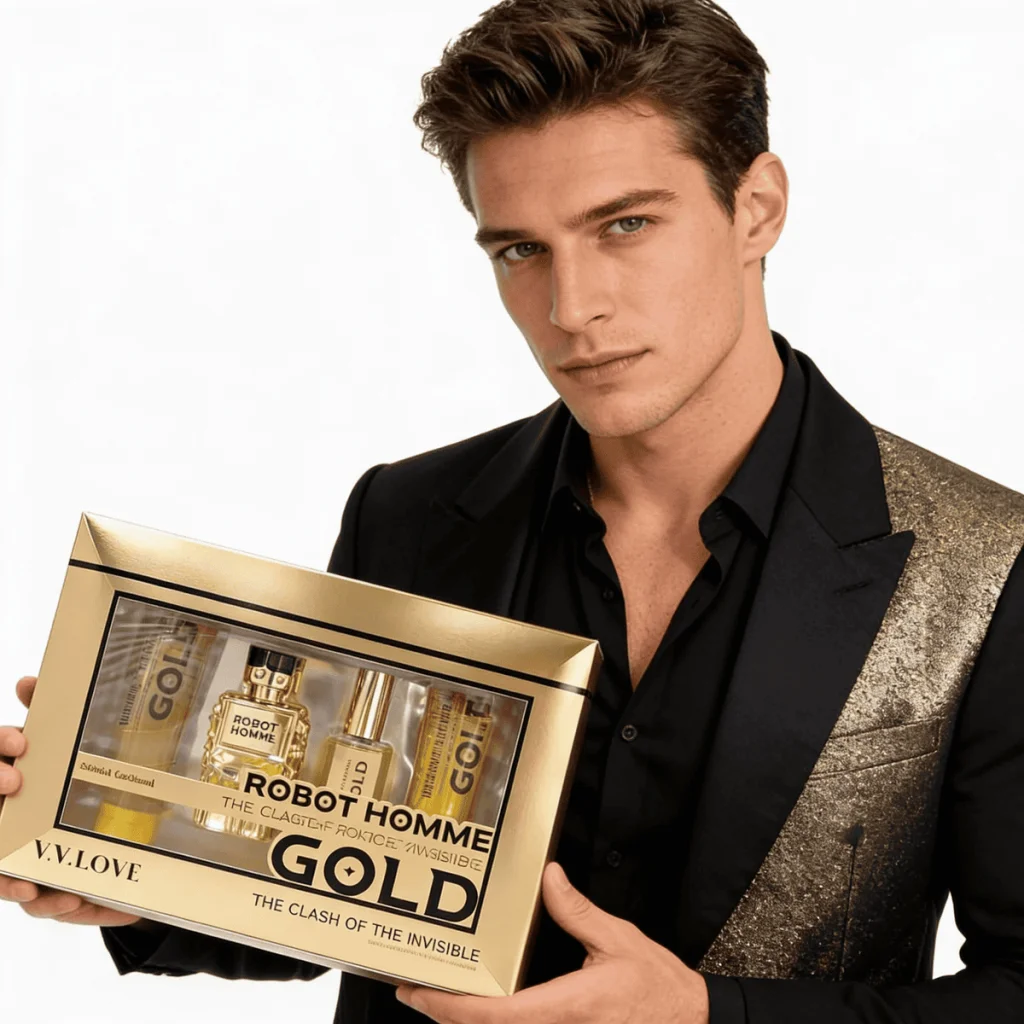 Set Bărbătesc Robot Homme Gold, 4 piese - imagine 2