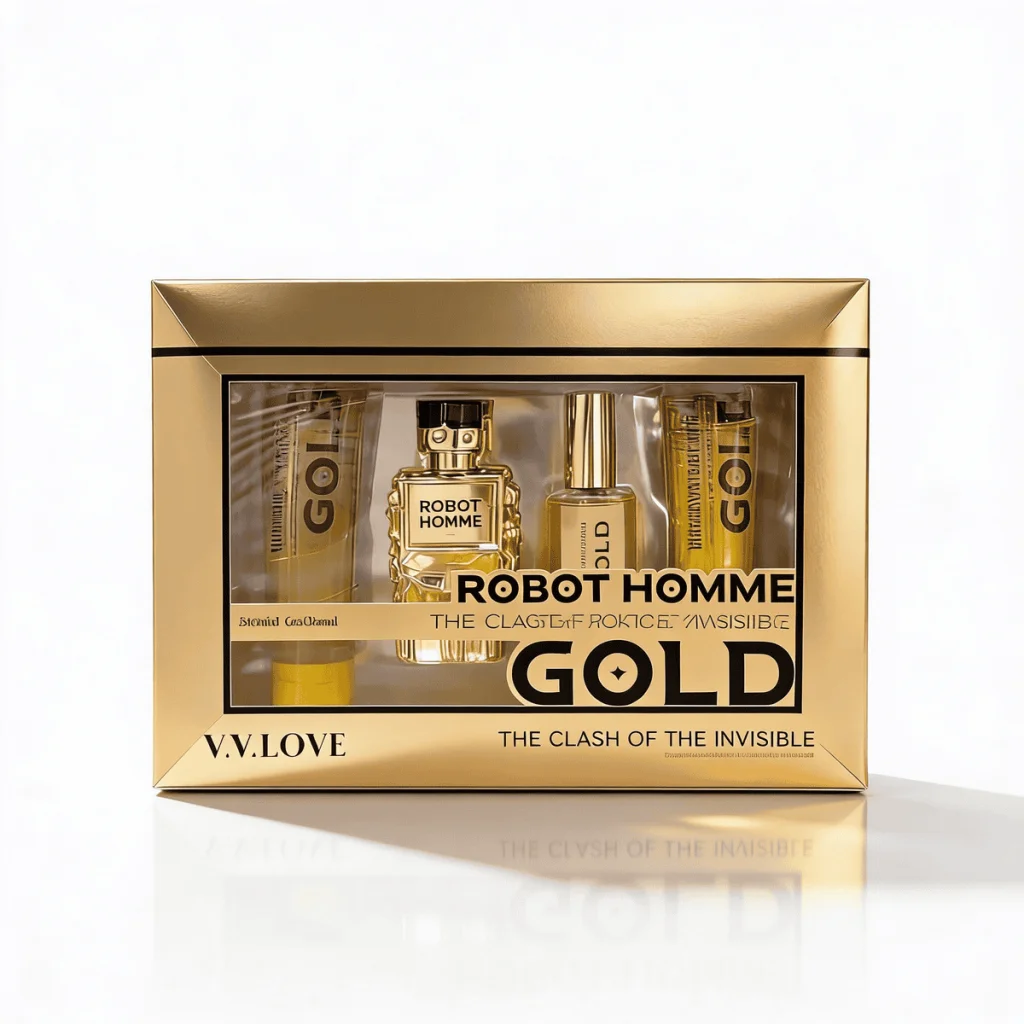 Set Bărbătesc Robot Homme Gold, 4 piese