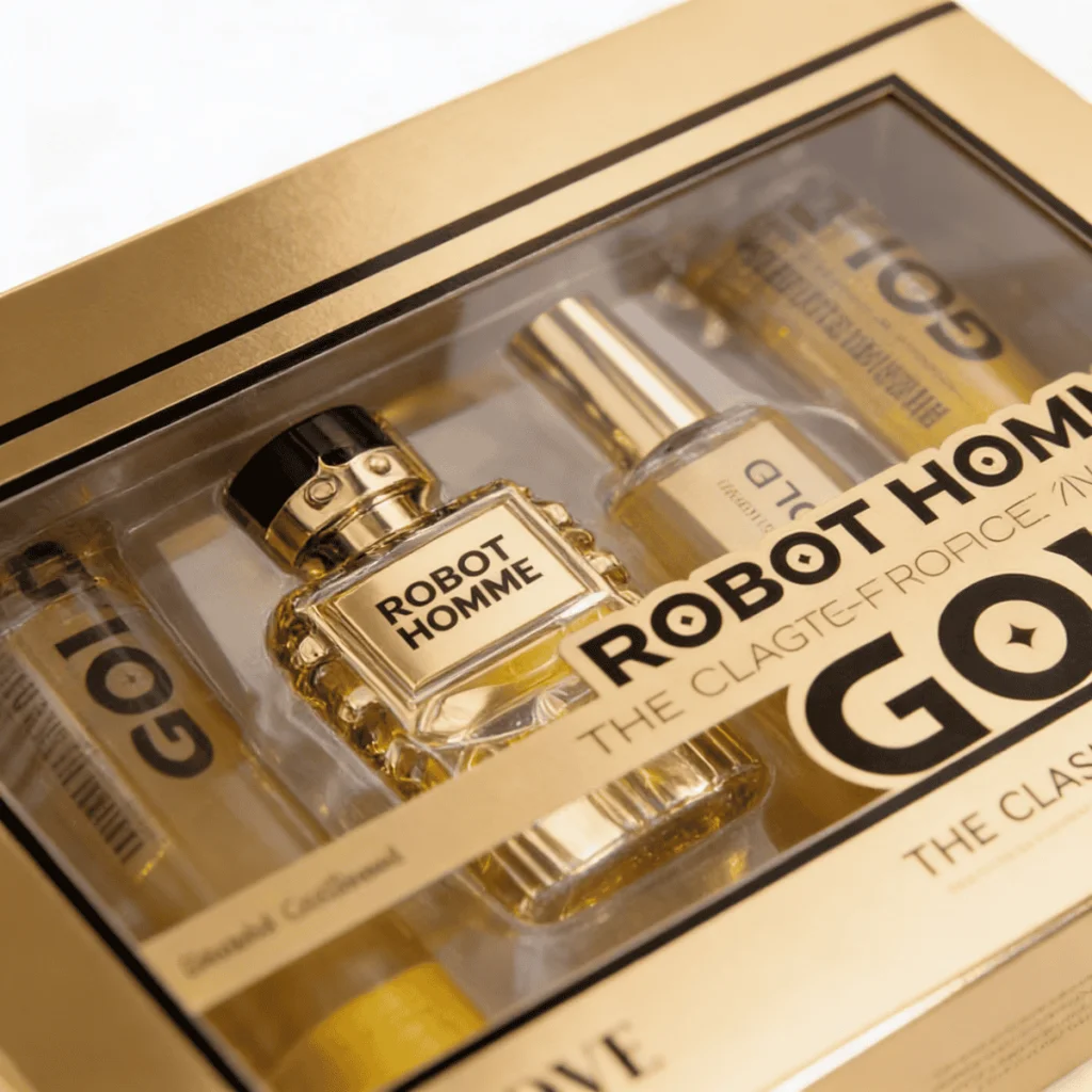 Set Bărbătesc Robot Homme Gold, 4 piese - imagine 3