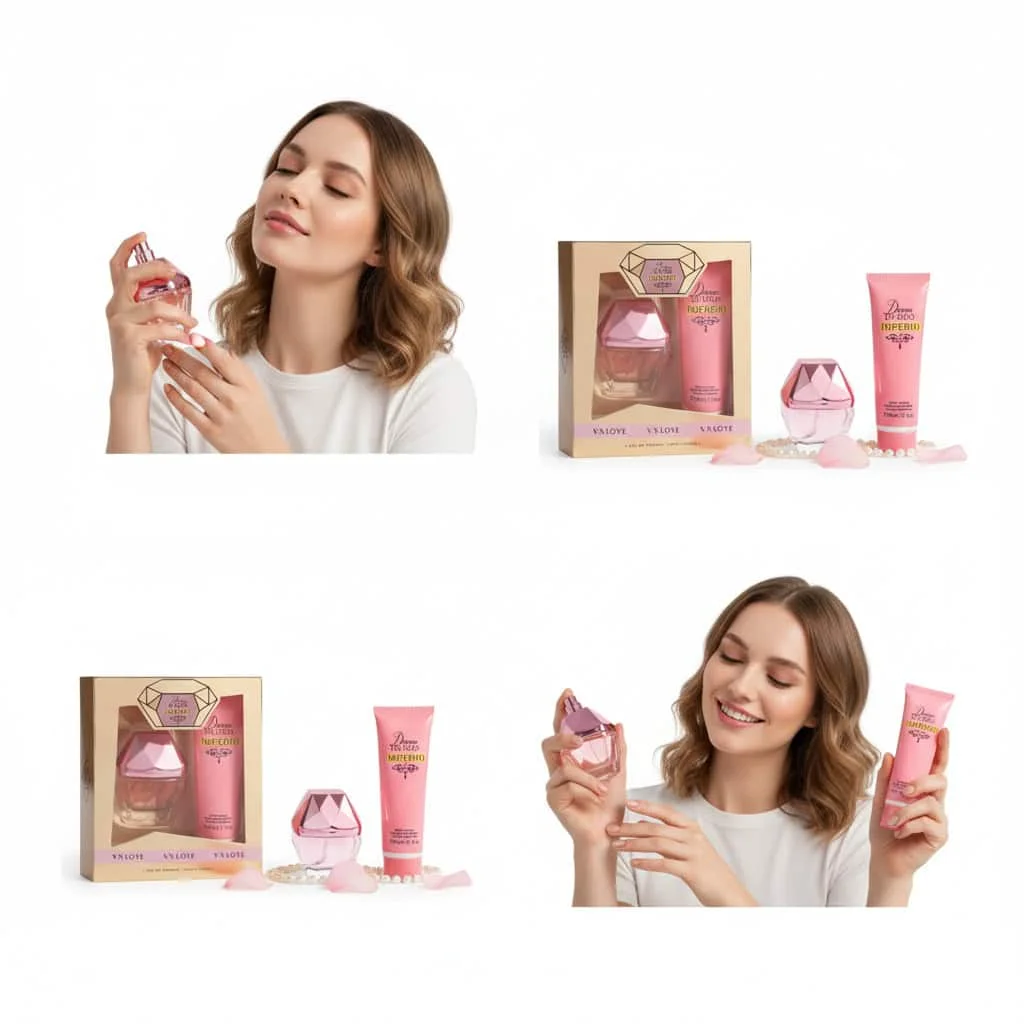 Set Cadou Parfum și Loțiune, Dama de Oro, 2 piese - imagine 3